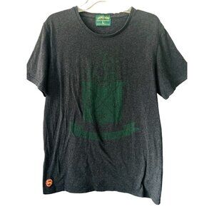 Men's Large JAMESON Tee T-Shirt Cotton Gray Green Large Design Logo